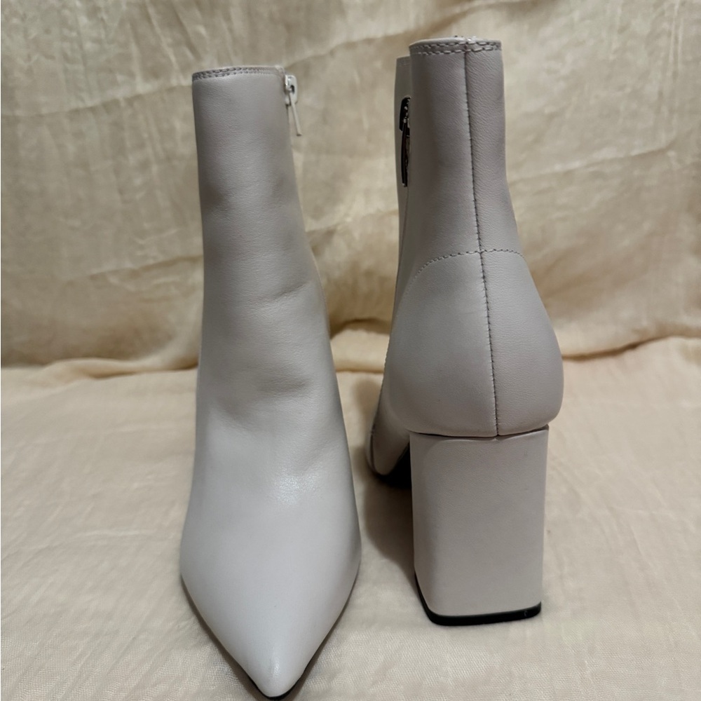 Marc Fisher Cream Heeled Boots